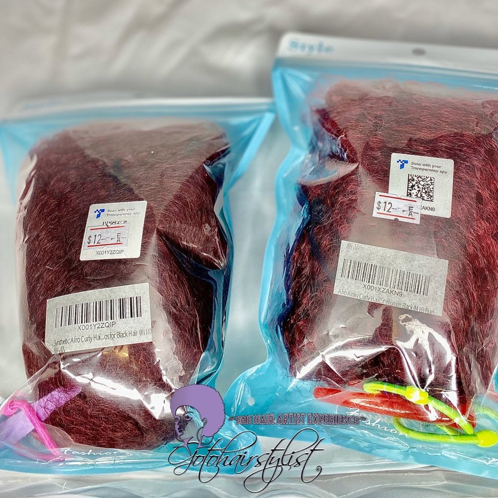 Synthetic Afro Bun Dark Burgundy